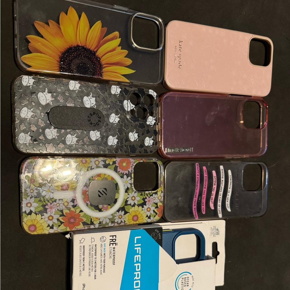 iPhone 12 Pro Max cases. 30 for all 7 charging cords as well